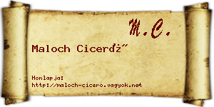 Maloch Ciceró névjegykártya